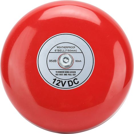 Sonnette électrique à frappe interne en acier au carbone de 15 cm (6 pouces), 95 dB, 12 V CC (1/5)