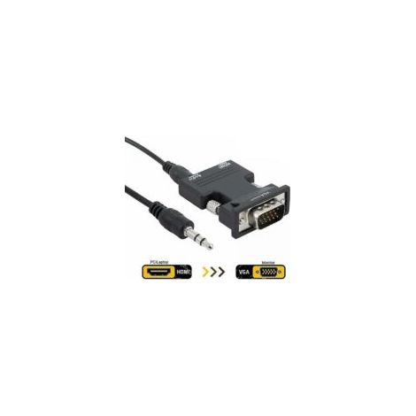 Crezuo HDMI-Buchse auf VGA-Stecker Konverteradapter mit Audiokabel, unterstützt 1080p-Ausgabe