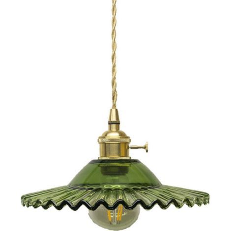 E27 Industrielle Vintage Verre Suspensions Luminaire Retro Plafonnier Luminaire Verre Retro Suspensions Luminaires Industrielle Eclairage de Plafond Suspensions Plafonniers Luminaire(Verre vert sans s (1/5)