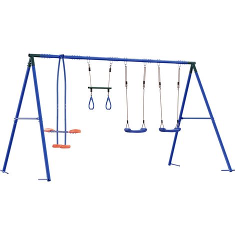 Outdoor Schaukelset Mehrfarbig 330 x 185 x 185 cm Stahl und PE vidaXL