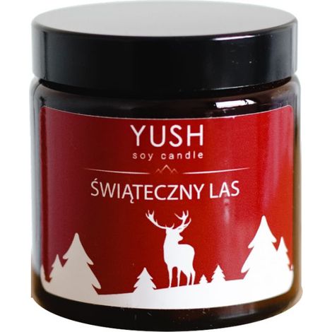BOUGIE DE NOËL YUSH - FORÊT DE NOËL 100 % - YUSH - 120 ml (1/2)