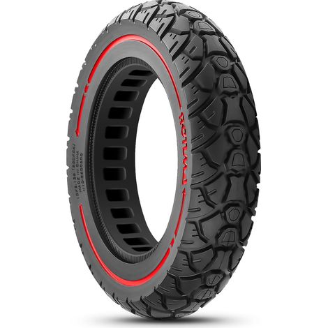 Pneu Plein 10 x 2,125 Offroad, Pneu Increvable 10 Pouces 10x2.125, Roue Pleine Trottinette Electrique 250x54, Anticrevaison & Zéro-Entretien & Haute Durabilité & Antidérapant (Fente 36mm), 1PCS (1/5)
