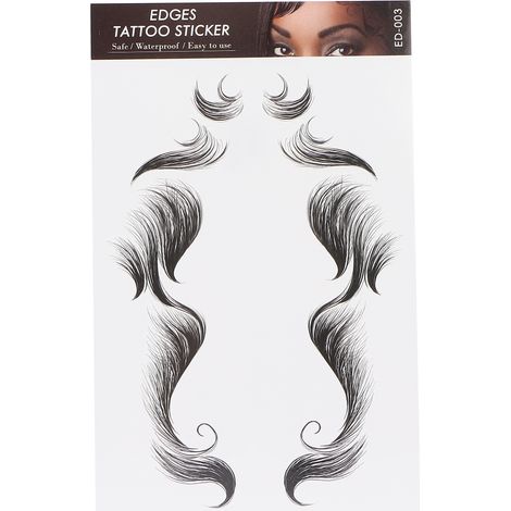 ED-03 Tatouage de cheveux temporaire, franges adhésives waterproof pour ligne de cheveux, autocollant coiffure femme, effet réaliste résistant à l'eau (1/5)