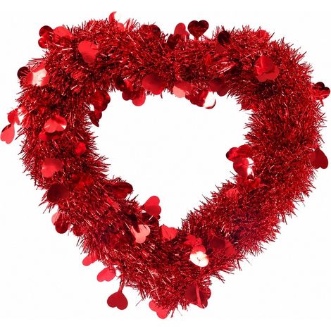 Couronne de cœurs pour porte d'entrée, décoration d'amour réutilisable pour la Saint-Valentin, ABS et fil d'acier M (1/5)
