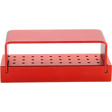 Boîtier de Stérilisation en Aluminium pour Fraises Dentaires, Porte-Blocs Autoclavable Rouge (1/5)