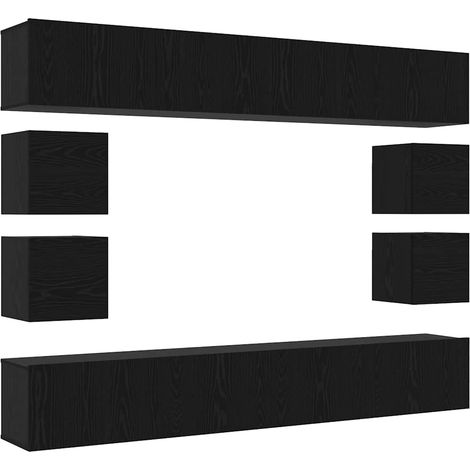 Maison Exclusive - Ensemble meuble TV 8 pcs Chêne noir Bois d'ingénierie