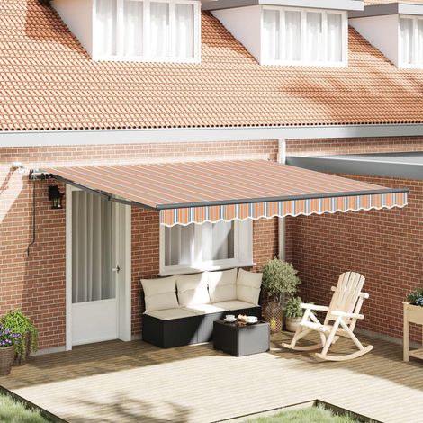 Store banne-Tissu de auvent avec Multicolore 400x300 cm Polyester (1/5)