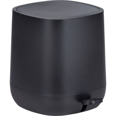 Pattumiera a pedale di design Davos con freno anticaduta facile da chiudere, piccola pattumiera per bagno 5 l, plastica, 23,5 x 26 x 27,5 x cm, nera (1/3)