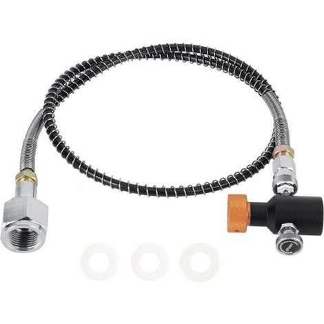 Kit Adaptateur CO2 CGA320 pour SodaStream, Raccord à Ressort 36in avec Valve de Décharge Doré (1/5)