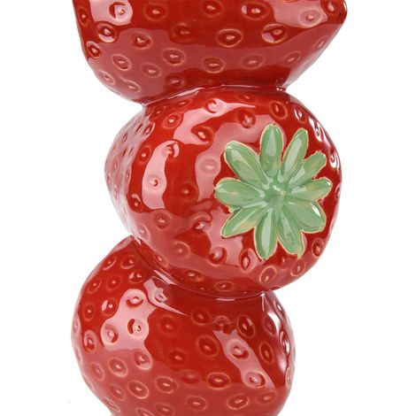 Geschnitzte Keramikvase mit romantischem Erdbeermotiv für Hochzeiten, festliche Dekorationen, Weihnachten, Babypartys [11,5 x 11,5 x 20,5 cm] (1/5)