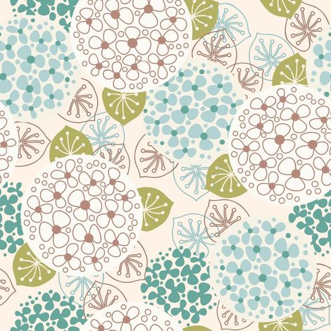 Tela decorativa Oxford para exteriores - Motivo de diente de león en tonos pastel I DR201 (1/5)