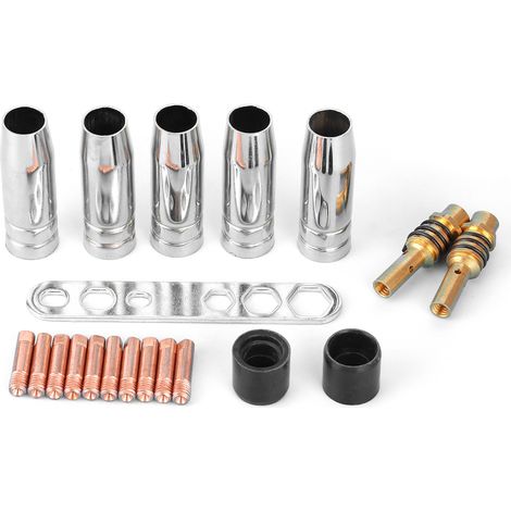 20 pièces/ensemble de buses de torche de soudage 12 mm/0,8 mm (type contact), adaptées aux torches de soudage MAG/MIG/MB15/MB14. (1/5)