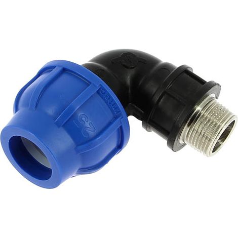 Coude compression 90° Ø25 insert laiton mâle 20-27 16 bar
