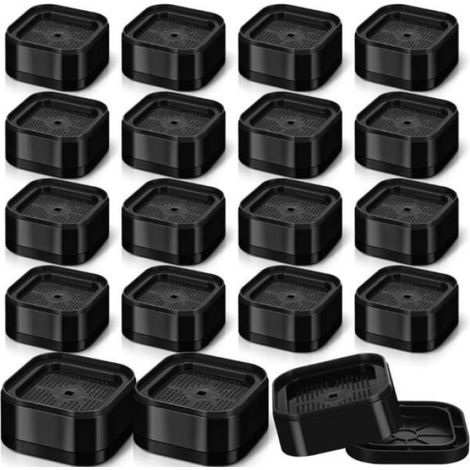 Rehausseur De Meuble - Carré - Réglable Jusqu'à 3,5 Cm - Empilable - Adapté Pied De 5 Cm - Lot De 16 (1/4)