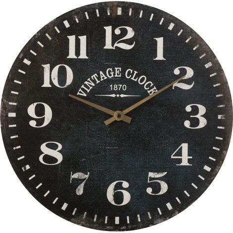 Horloge murale en bois, horloge murale avec chiffres lisibles, Ø 38 cm (1/4)