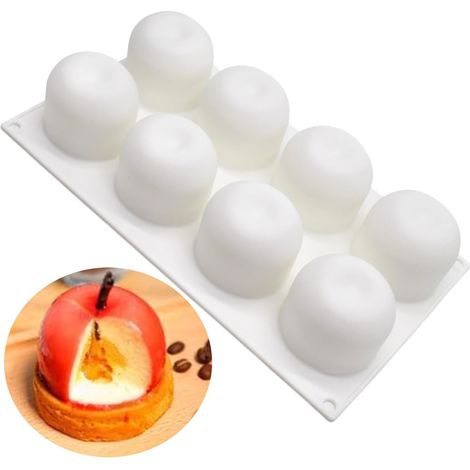 Stampo in silicone 3D a forma di mela - Stampo fai da te per sapone, gelatina, budino e palline di cioccolato per alimenti sferici, torte e mousse (bianco) (1/5)