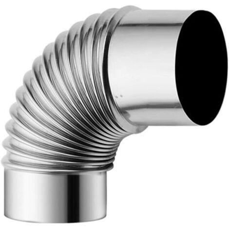 – Conduit de fumée en acier inoxydable 60 mm – Coude lisse à 90° pour installation flexible – Tuyau de poêle à bois pour camping (1/5)