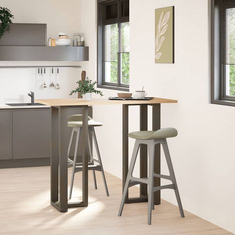 Pieds de table de bar en forme de T, 2 pièces, noir, 50 x 35 x (110-111) cm, acier