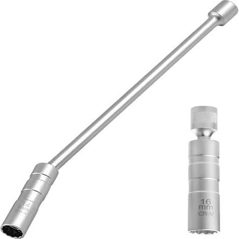 Llave De Bujía - 14 Mm Y 16 Mm - 12 Puntas - 3/8 Pulgadas - Rotativa 360° - Magnética - Para Reparación De Motores - 2 Unidades (1/5)