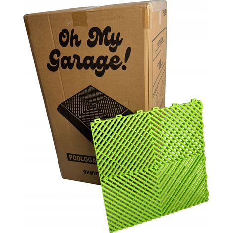 Baldosas modulares tipo puzle de 40x40 cm para garaje, taller y detallado de coches (verde claro) (1/5)