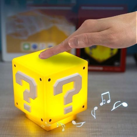 Lampe en forme de cube point d'interrogation Mini Mario, lumières LED assorties