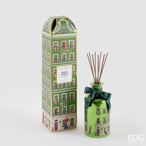 EDG Enzo De Gasperi Profumatore Bottiglia di Natale Rue de Rivoli 200 Ml H 13,5 Cm Black Forest Vert (1/2)