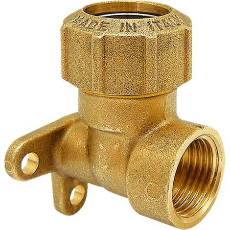 Coude en laiton avec support 32 x 1 pouce