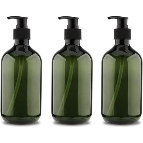 Lot de 3 Flacons Pompe 500ml Bouteilles Rechargeables Pompe à Savon Vide pour Cuisine et Salle de Bain (1/5)