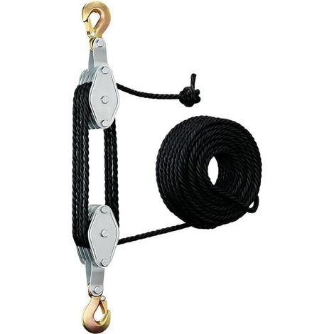 Bardusch-Poulie frein corde – ratio 8:1 – corde 20 m – crochet sécurité – rotation 270° – chasse (1/4)