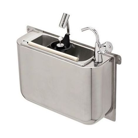 Evier pour Cuillère à Glace 410X120X270 mm - Avec Douchette, Robinet et Raccordement d'Eau - Combisteel