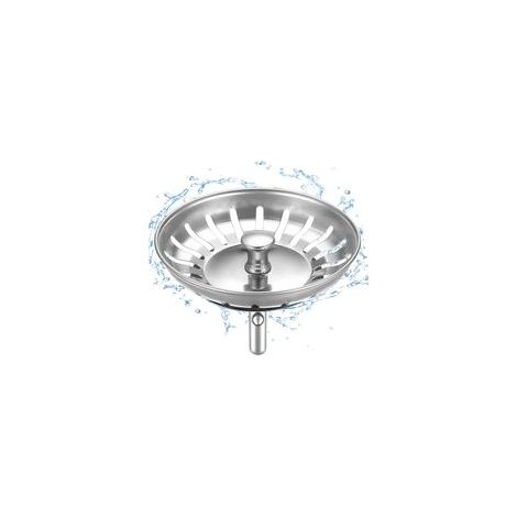 Bouchon d'Evier de Cuisine 82 mm - épais Acier Inoxydable Panier pour Bonde Evier Cuisine - Filtre Evier Cuisine Anti Colmatage avec Attrape Cheveux et Filtre pour éviers de Cuisine