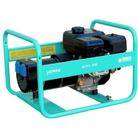 Groupe électrogène essence 2,7 kW – Moteur 4 temps – Autonomie 5h40 – Pression acoustique 71 dB(A) – 2 prises 230V IP44 – Worms