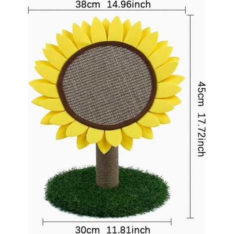 Griffoir Chat Vertical De Tournesol Cat Scratcher Durable Sisal-litières Jouet pour Chat D'intérieur Broyage Griffes Ronde Mignon Sisal Scratcher (1/4)