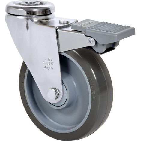 rueda giratora agujero m12 freno 20afd125cp-puisb polip.-poliur.gris bolas (1/2)