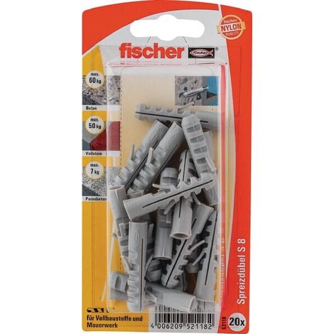 Tapón de expansión S8 GK 8 x 40 fischer 20 unidades.