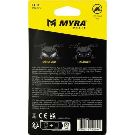 Ampoule LED Myra pour moto H1 9-32V 16W Neuf