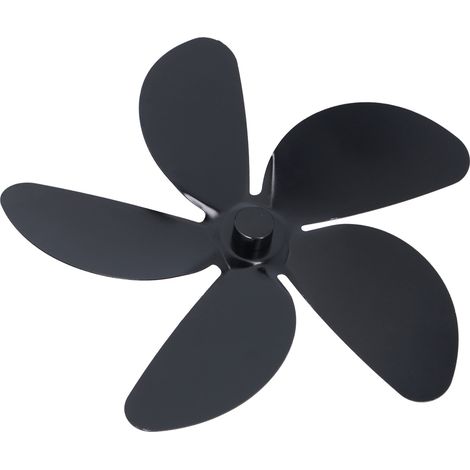Kaminventilatorflügel aus Aluminiumlegierung, schwarz, 5 Flügel, universelles Ersatzteil für Kamine (1/5)