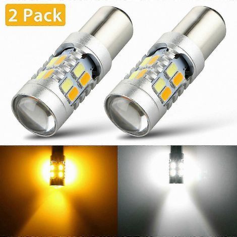 Ampoules clignotantes LED bicolores blanc ambre 6000K 5630, lot de deux (1/5)