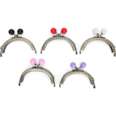 Fermoir à baiser semi-circulaire de 8,5 cm avec clip de fermeture pour la confection de sacs et autres articles de loisirs créatifs.