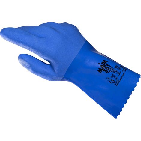 MAPAÑOL - Guantes profesionales de bomba Telblue talla 8 - Azul (Paquete de 2)