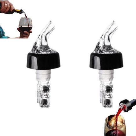 Set di 2 dispenser per olio e vino con rubinetto di scarico e tappo per bottiglia di vino, 3,8 x 9,7 cm, acciaio inox 304, pratico accessorio da cucina per riempire le bottiglie d'olio. (1/5)
