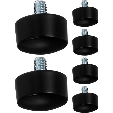 6 Pièces Embouts Cylindriques Noirs pour Tringles à Rideaux en Plastique et Métal, Installation Rapide la Main, Cache Bords Bruts pour Salon et Toute Pièce (1/5)