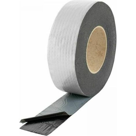 1PC Ruban d'étanchéité pour toiture (10 m x 50 mm x 1 mm), bande de solin extrêmement adhésive à froid avec revêtement en aluminium. (1/3)