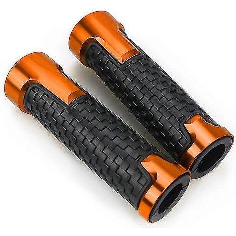 Motorrad-Lenkergriffe, 22 mm, CNC-gefräst, aus Gummi und Gel, passend für PIAGGIO Medley, Beverly 300, Liberty 125, FLY 150, ZIP50 und MP3-Geräte – Orange