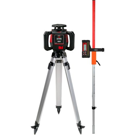 Levelfix 860H Laser rotatif faisceau rouge - Set avec Trépied 1,8 m et Mire de mesure 2,4 m - NETIM - 554811