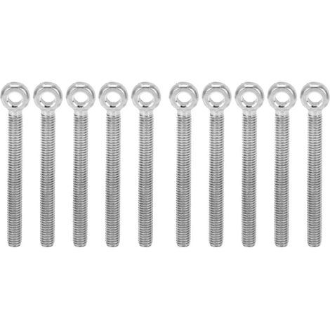Lot de 10 boulons à œil en acier inoxydable 304, vis M6x60, crochets pour le serrage et la connexion (1/5)