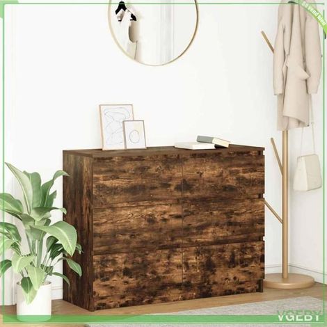 Buffet - 3328502 - chêne fumé - bois d'ingénierie - 100 x 35 x 76 cm (1/5)