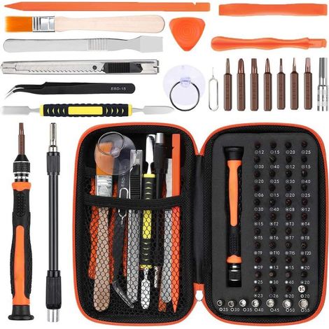 Kit de tournevis de précision 68 en 1 – 51 têtes en acier S2 – Poignée ergonomique antidérapante – Étui EVA résistant à l'usure (1/5)