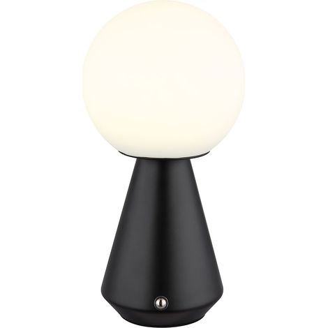 Lampada da tavolo Lampada da tavolo ricaricabile USB CCT nero dimmerabile Lampada da comodino Touch dimmer, opale, LED 1,5W 140Lm bianco caldo-bianco freddo, DxH 12x23,5 cm