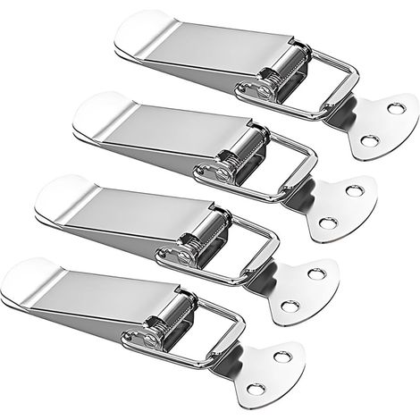 Lot De 4 Fermetures À Bascule En Acier Inoxydable, Serrure À Levier, Serrure Ressort, Fermeture, Armoire, Boîte (4 Pièces) Ressort Levier Fermeture (1/5)